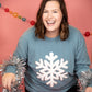 Chenille Snowflake—Long Sleeve Tee Comfort Colors