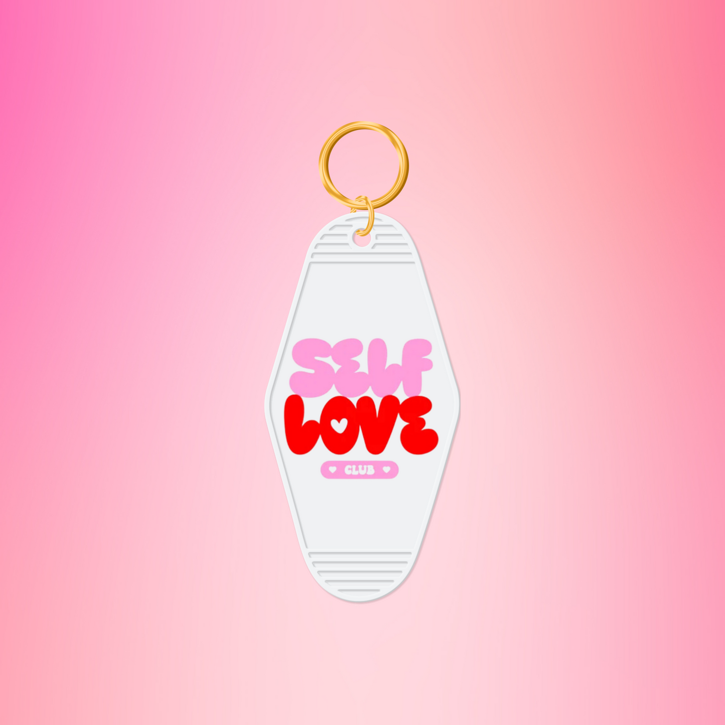 Self Love Club Motel Keychain—White