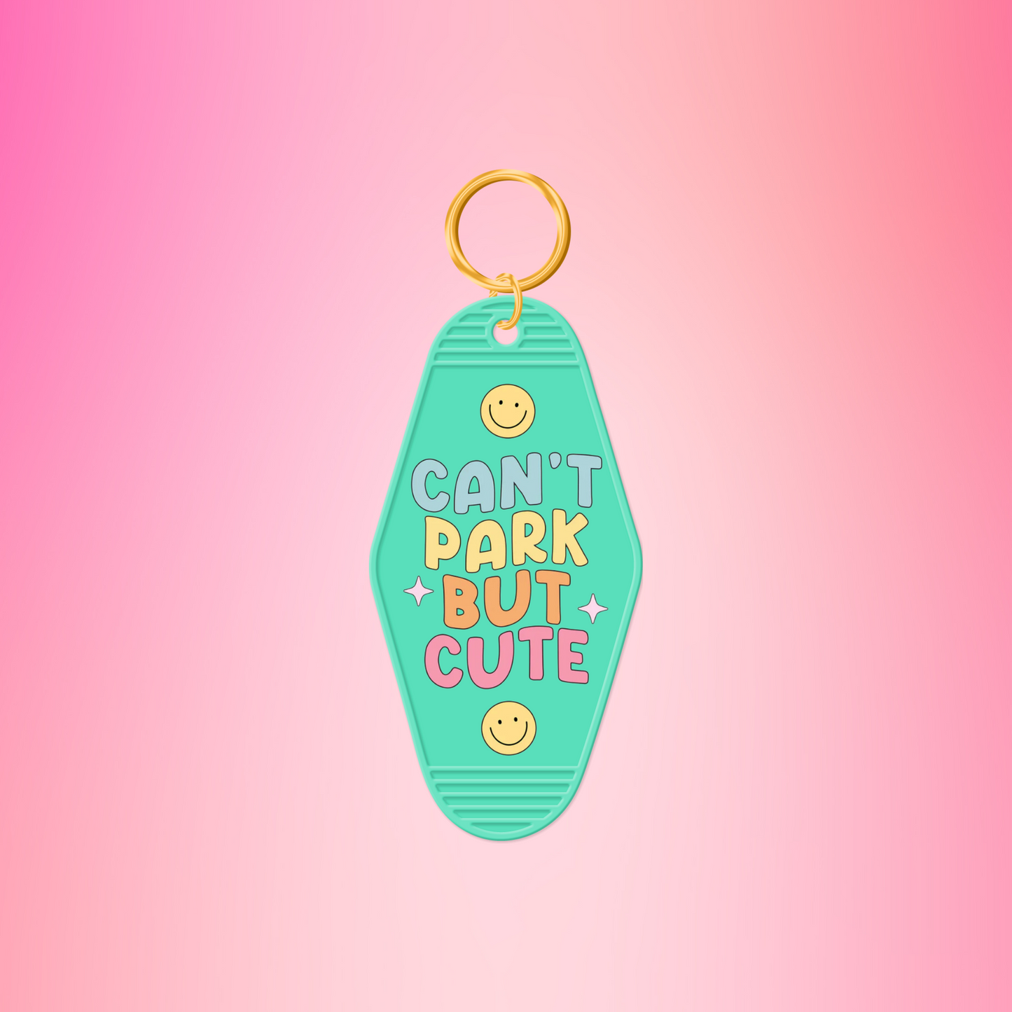 Can't Park But Cute Vintage Motel Keychain