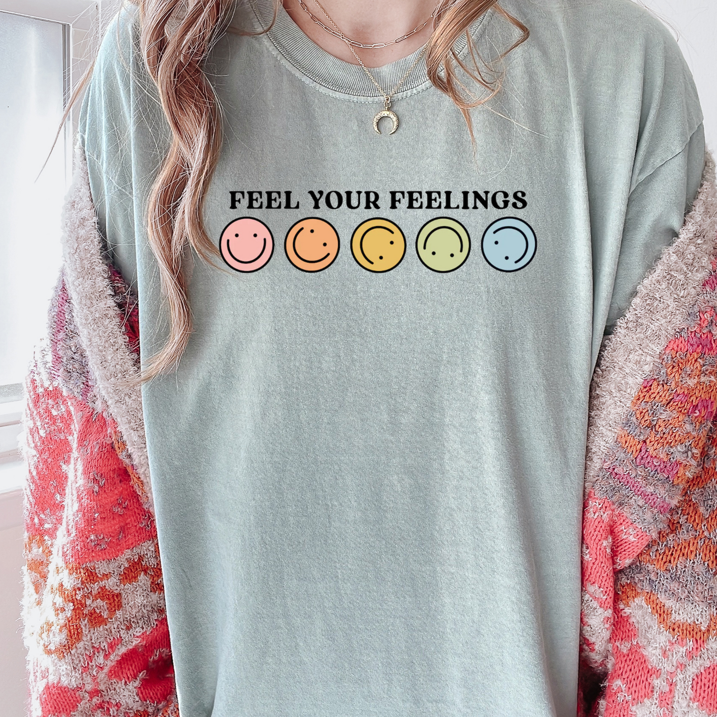 Feel Your Feelings Comfort Colors Tee—Bay