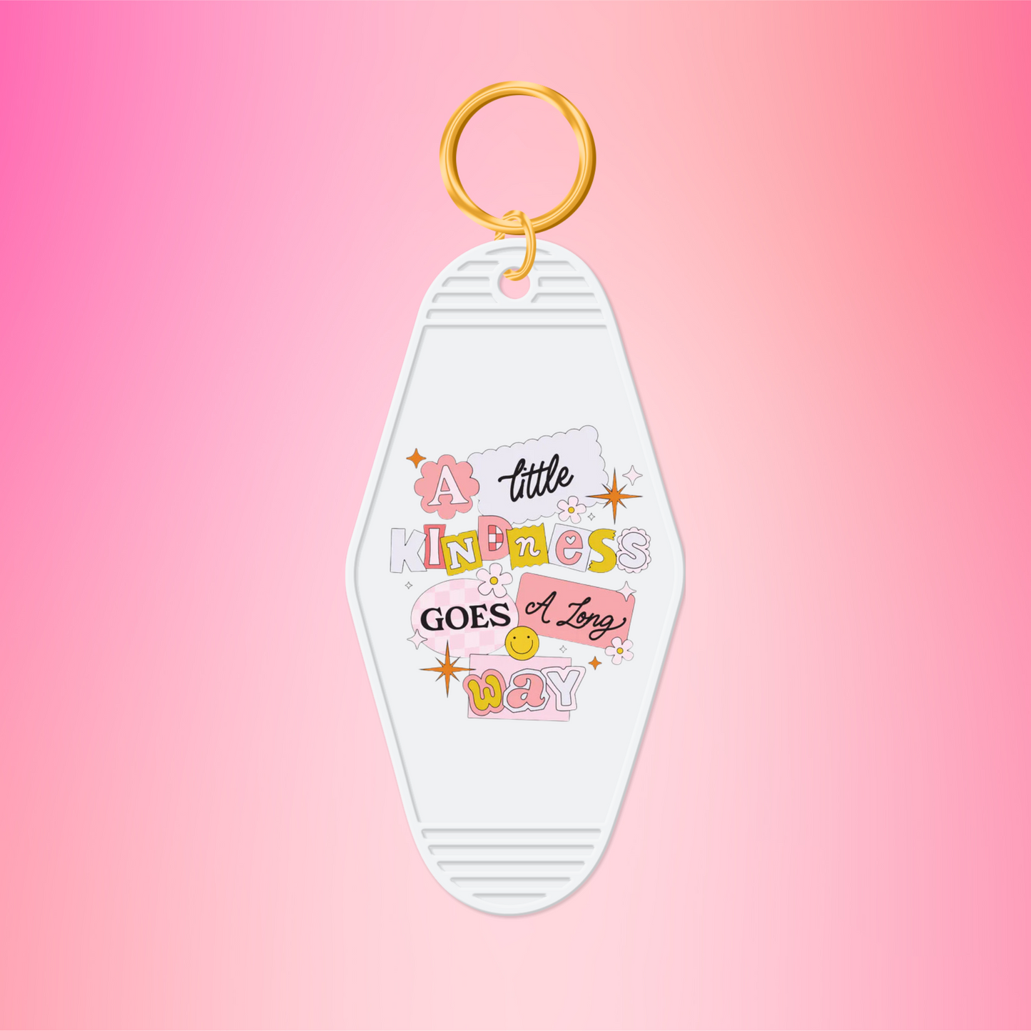 A Little Kindness Goes a Long Way Vintage Motel Keychain