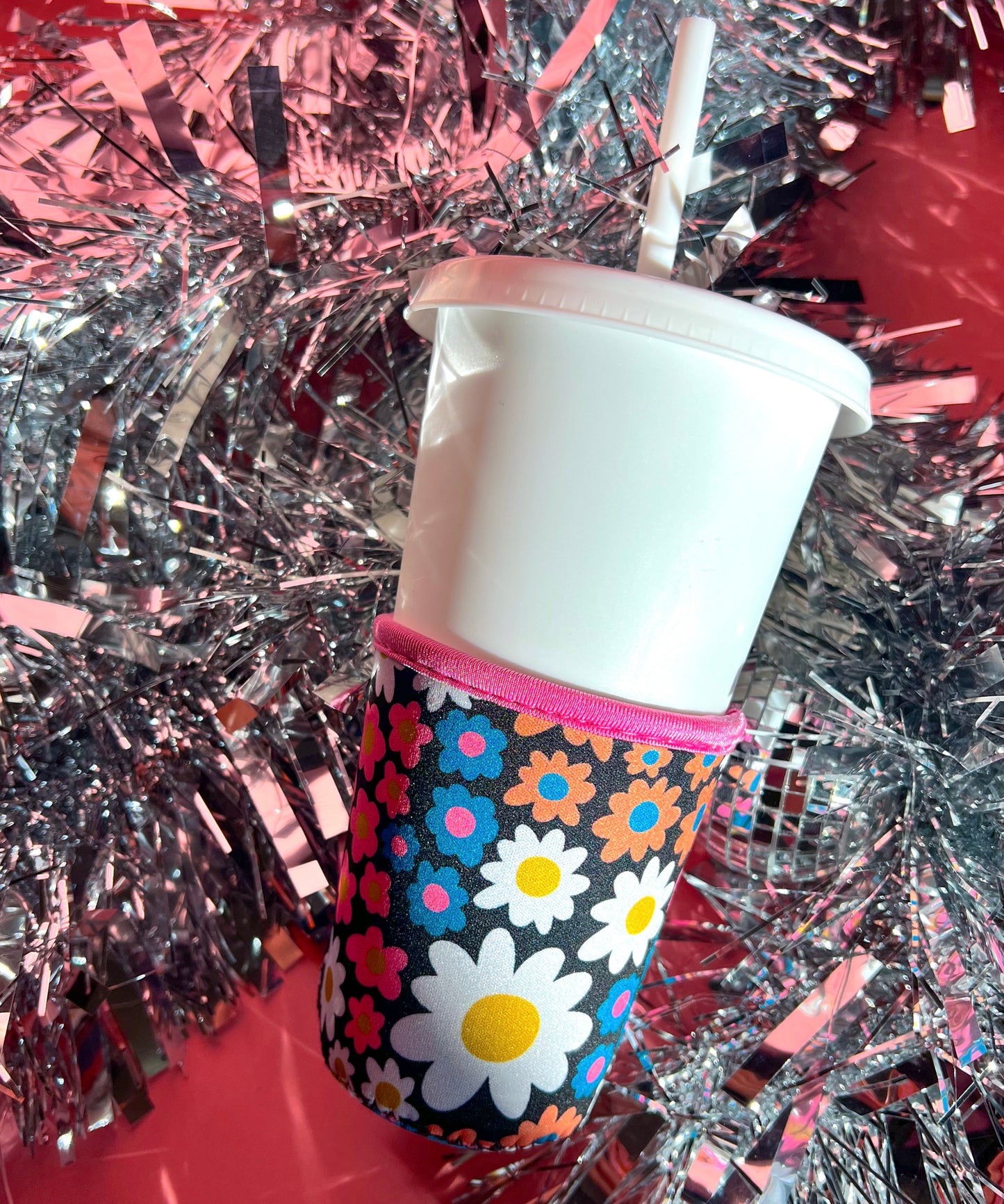 Blue Daisies Coffee Cup Cover Koozie