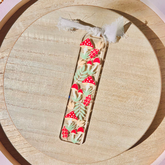 Mushroom Cottage Acrylic Bookmark