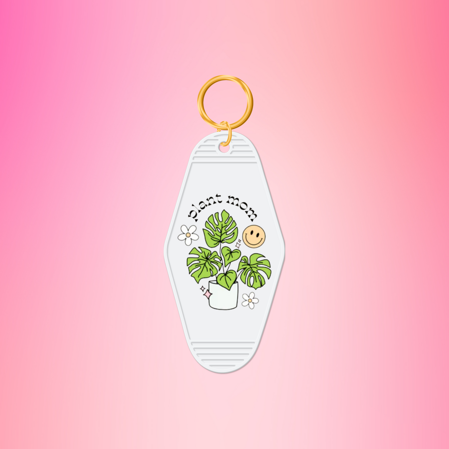 Plant Mom Vintage Motel Keychain