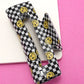 Checkered Happy Hair Clips (Pink, Black, or Light Blue)