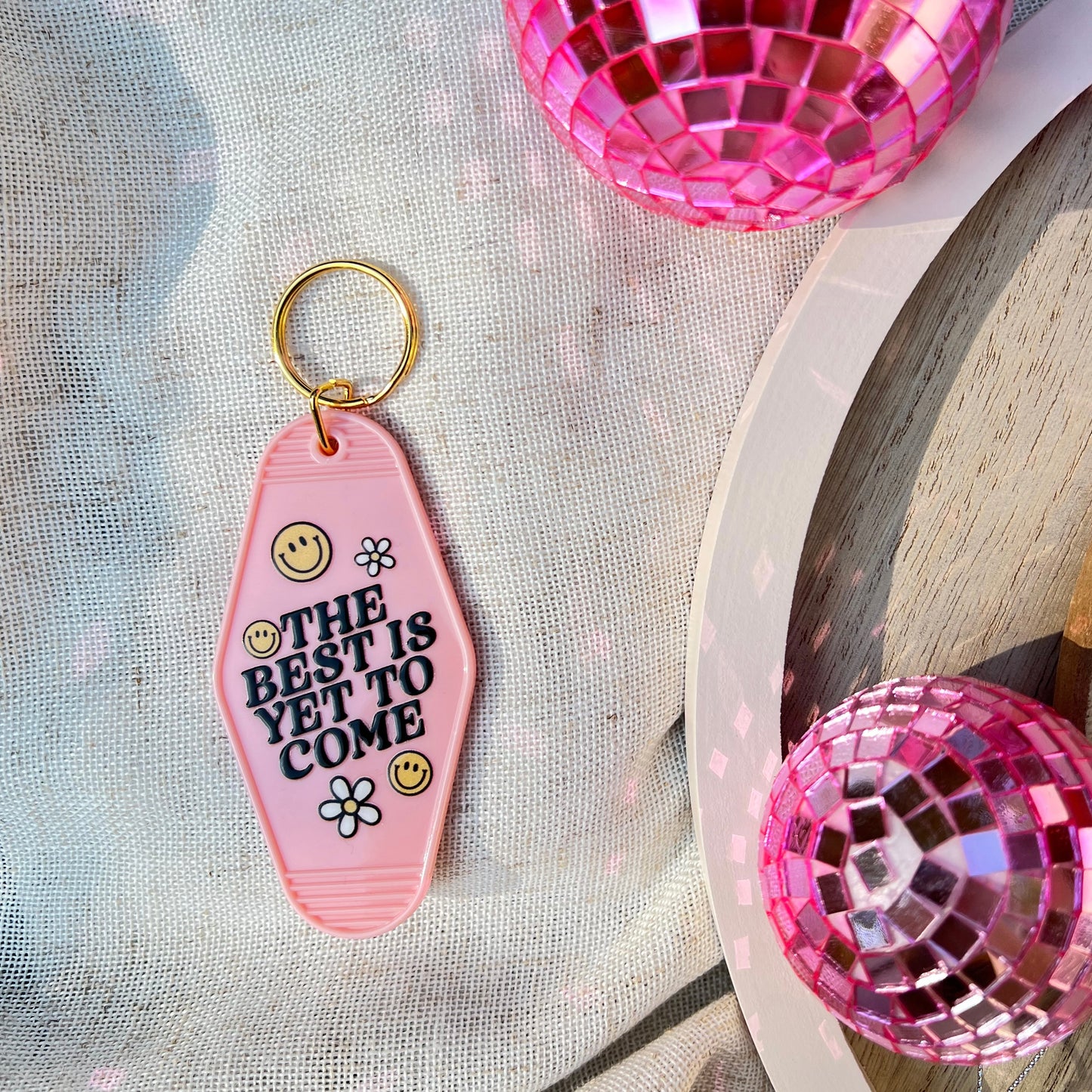 The Best is Yet to Come Vintage Motel Keychain