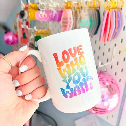 Love Who You Want Pride 15 oz. Mug